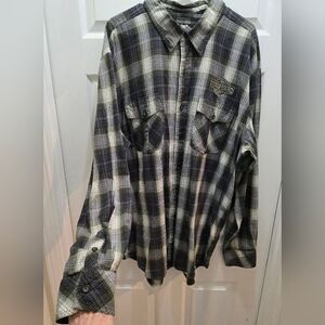 Harley-Davidson Plaid Embroidered 2XL Shirt